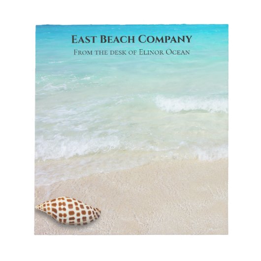 Beach Szene Junonia Seashell Blank Personal Notizblock (Vorderseite)
