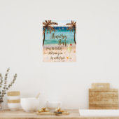 Beach-Szene Mimosa Bar Sign Hochzeitsfeier etc Poster (Küche)