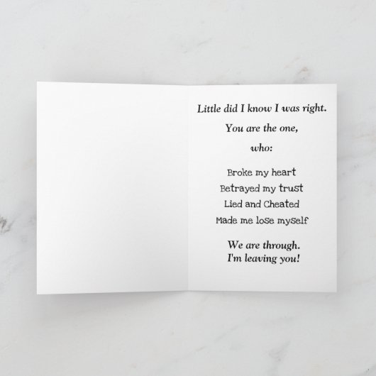 [Beach] The One - Breakup Karte (Innenseite)