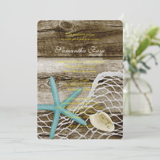 BEACH THEMA B'NOT B'NAI BAR BAT MITZVAH EINLADUNG (Stehend Vorderseite)