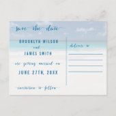 Beach Thema Save the Date wert Ankündigungspostkarte (Rückseite)