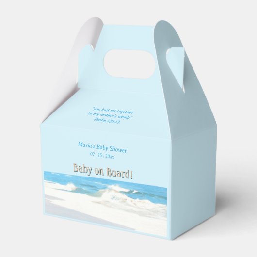 Beach Theme Baby an Bord Christliche Babydusche Geschenkschachtel (Vorderseite)