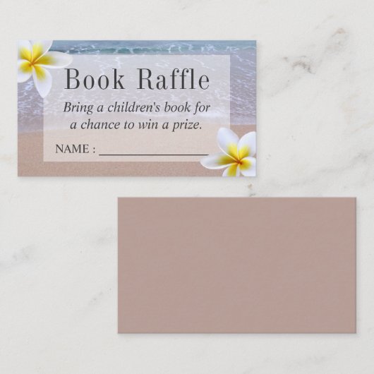 Beach Theme Baby Duwer Bucht Raffles Tickets Begleitkarte (Vorne/Hinten)