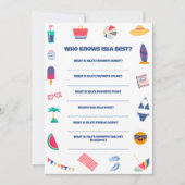 Beach Theme Birthday Party Game Einladung (Vorderseite)