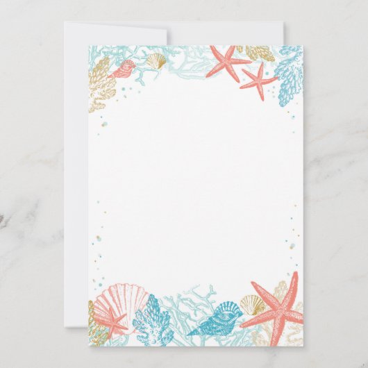 Beach Theme Bridal Dusche Einladung (Rückseite)