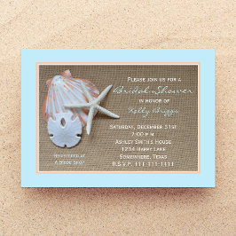 Beach Theme Bridal Shower Einladung — Burlap