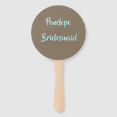 Beach Theme Bride Fan Club Bridesmaid Name Fächer (Rückseite)