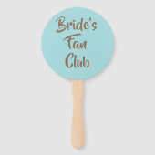 Beach Theme Bride Fan Club Bridesmaid Name Fächer (Vorderseite)