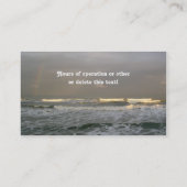 Beach Theme Business Card Telefonnummerkarte (Rückseite)