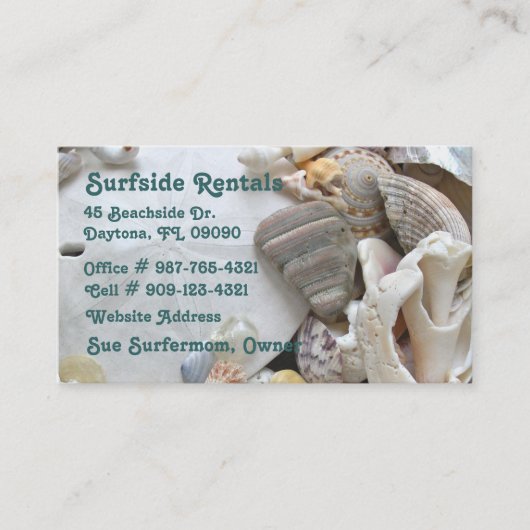 Beach Theme Business Card Telefonnummerkarte (Vorderseite)