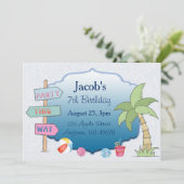 Beach Theme Custom Einladung (Stehend Vorderseite)