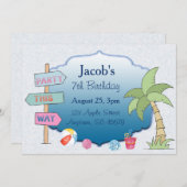 Beach Theme Custom Einladung (Vorne/Hinten)