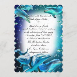 Beach Theme Dolphin Hochzeit Einladung