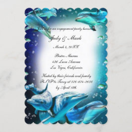 Beach Theme Dolphin Wedding Engagement Party Einladung