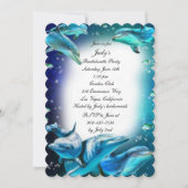 Beach Theme Dolphin Wedding Junggeselinnen-Abschie Einladung (Vorderseite)