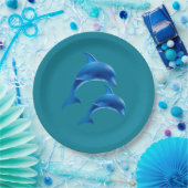 Beach Theme Dolphin Wedding Paper Plate Pappteller (Party)