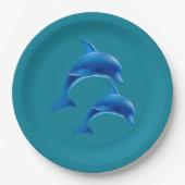 Beach Theme Dolphin Wedding Paper Plate Pappteller (Vorderseite)
