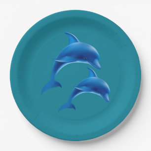 Beach Theme Dolphin Wedding Paper Plate Pappteller