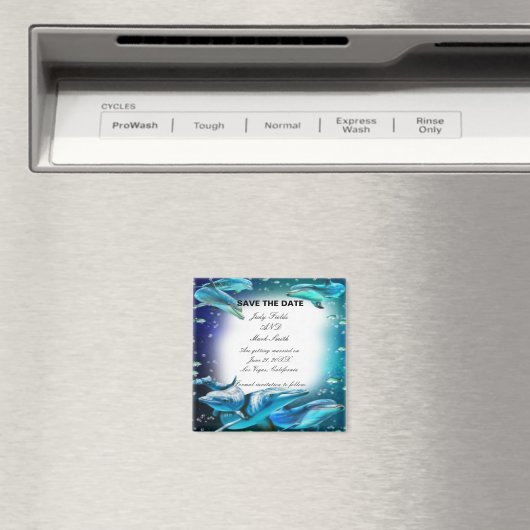 Beach Theme Dolphin Wedding Save the Date Magnet (In Situ (Geschirrspüler))