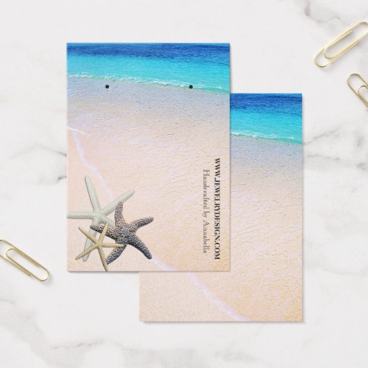 Beach Theme Earring Holder Custom Juwelier Card (Büro)
