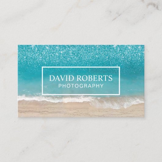 Beach Theme Fotografie Moderne Fotografen Visitenkarte (Vorderseite)