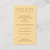 Beach Theme Guest House Business Card Visitenkarte (Rückseite)