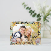 Beach Theme Hochzeit retten Datum Ankündigungspostkarte (Stehend Vorderseite)