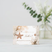 Beach Theme Hochzeit ~ Tischnummer Karte (Stehend Vorderseite)