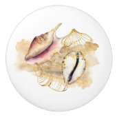 Beach Theme Muscheln Wasserfarben Keramik Knoblauc Keramikknauf (Vorderseite)