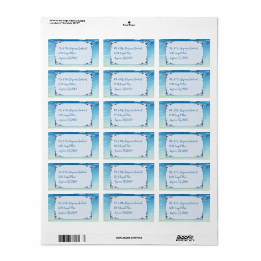 Beach Theme Ocean Sky Personalisierte Rücksendeadr Adressaufkleber (Vorne)