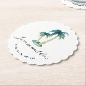 BEACH THEME PALM TREE Hochzeitstuben Untersetzer (angewinkelt)