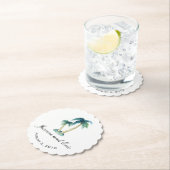 BEACH THEME PALM TREE Hochzeitstuben Untersetzer (Vor Ort)