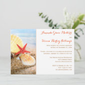 Beach Theme Post Hochzeit Empfang nur einladen Einladung (Stehend Vorderseite)