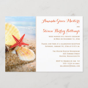 Beach Theme Post Hochzeit Empfang nur einladen Einladung
