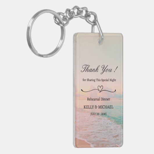 Beach Theme Probe Dinner Gefallen Schlüsselanhänger (Vorderseite links)