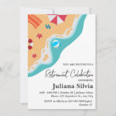 Beach Theme Retirement Party Einladung (Vorderseite)