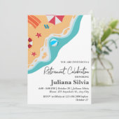 Beach Theme Retirement Party Einladung (Stehend Vorderseite)