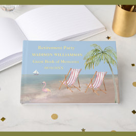 Beach Theme Retirement Party Real Gold Fossil Gästebuch
