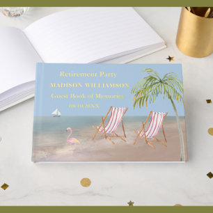 Beach Theme Retirement Party Real Gold Fossil Gästebuch