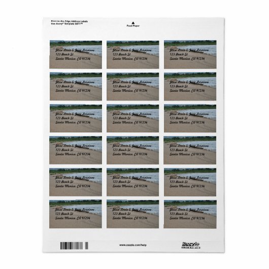 Beach Theme - Rücksendeadresse Adressaufkleber (Vorne)