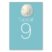 Beach Theme Sand Dollar Hochzeit Tischnummer (Rückseite)