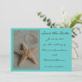 Beach Theme Save the Date Einladungskarte (Stehend Vorderseite)