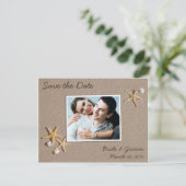 Beach Theme Save the Date Foto Cards (Stehend Vorderseite)