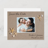 Beach Theme Save the Date Foto Cards (Vorne/Hinten)