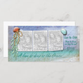 Beach Theme Save the Date Foto Cards (Vorne/Hinten)