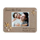 Beach Theme Save the Date Foto Magnete (Horizontal)