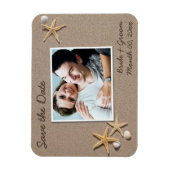 Beach Theme Save the Date Foto Magnete (Vertikal)