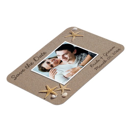 Beach Theme Save the Date Foto Magnete (Linke Seite)