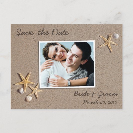Beach Theme Save the Date Foto Postkarten (Vorderseite)