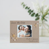 Beach Theme Save the Date Foto Postkarten (Stehend Vorderseite)
